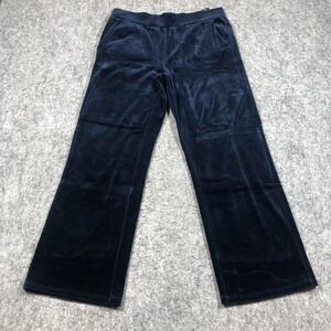 Lauren Ralph Lauren Sweatpants Womens S Blue Velour Lounge Elastic Waist Pull On